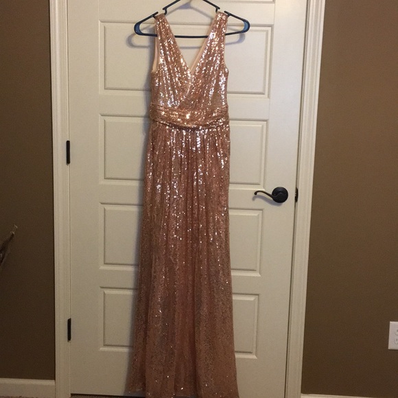 kate kasin rose gold dress